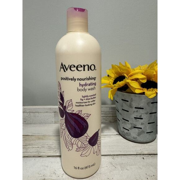 AVEENO Positively nourishing Hydrating Body Wash Fig & Shea Butter 16oz NEW DISC